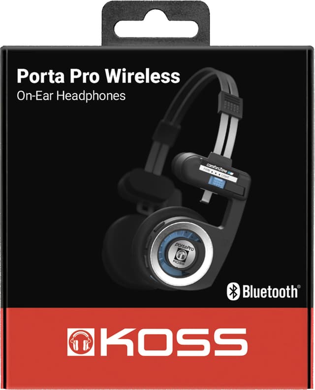 KOSS Porta Pro 2.0 trådløse on-ear-hovedtelefoner (sort)