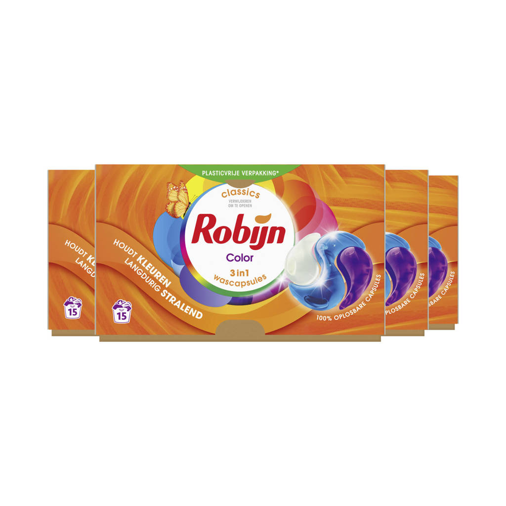 Aanrader3-in-1 wascapsules Color - 4 x 15 wasbeurten - 60 wasbeurten