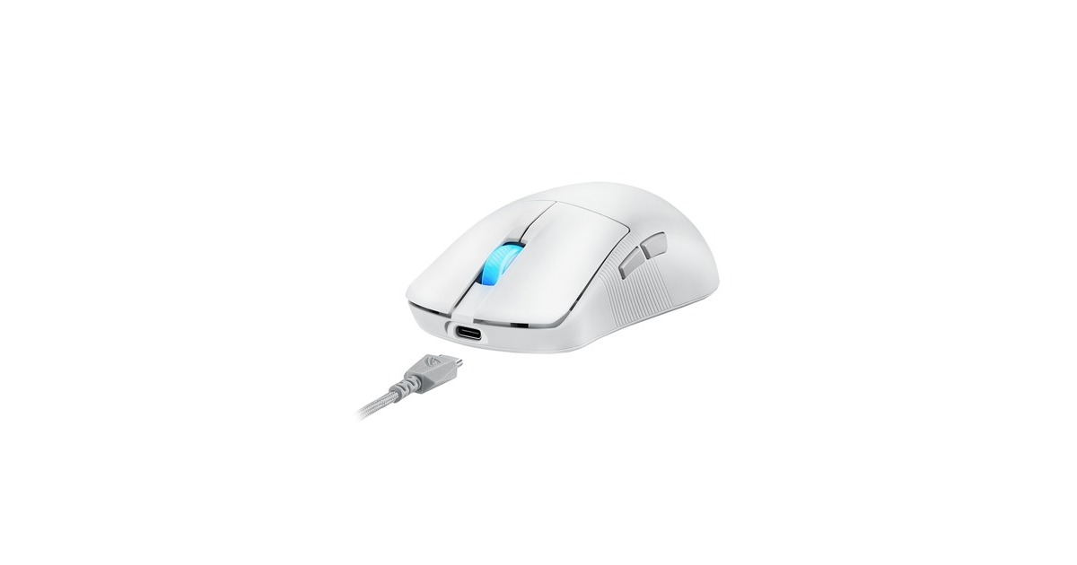 ASUSROG Harpe Ace Mini gaming muis  (Wit, 42.000 dpi, USB, 2.4GHz RF, Bluetooth)