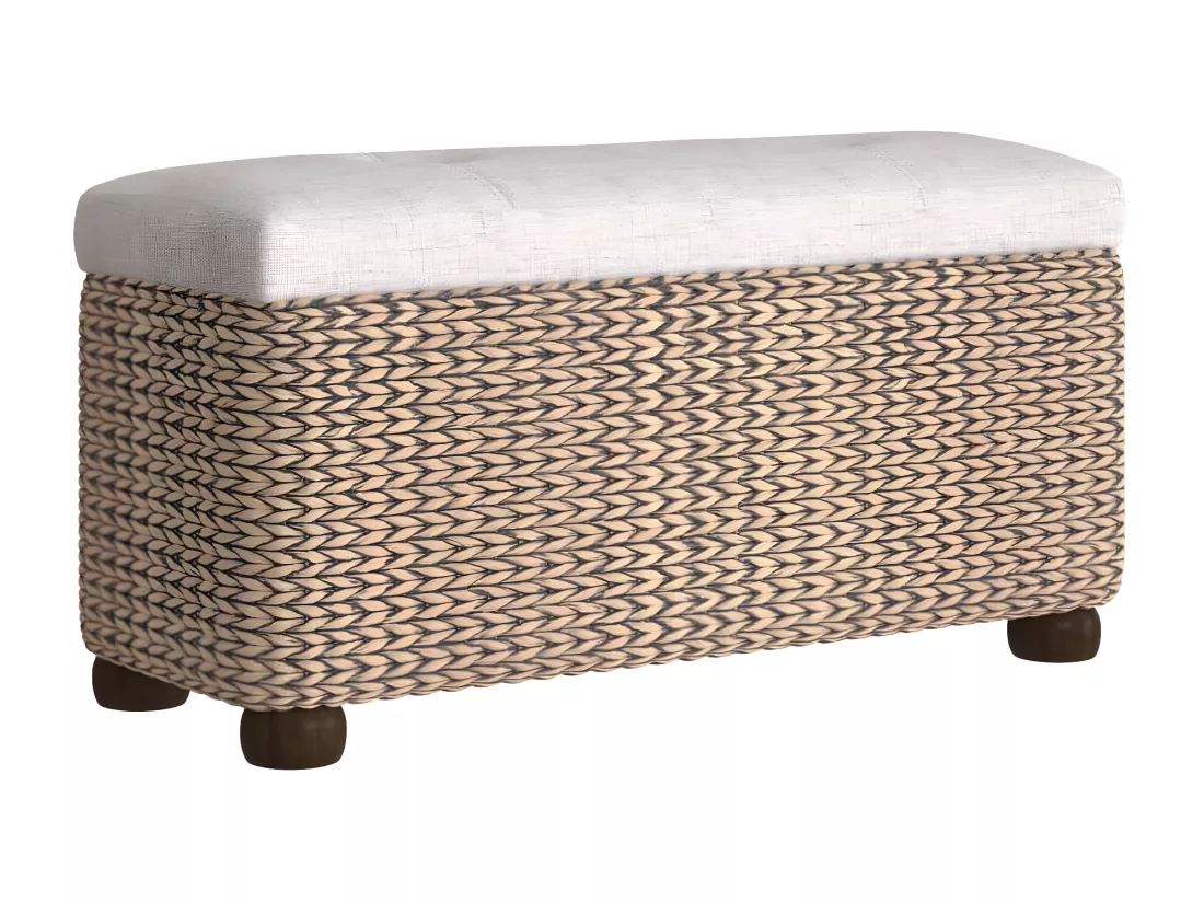 Bancs de rangement lot de 2 avec coussin gris 69 cm quenouille