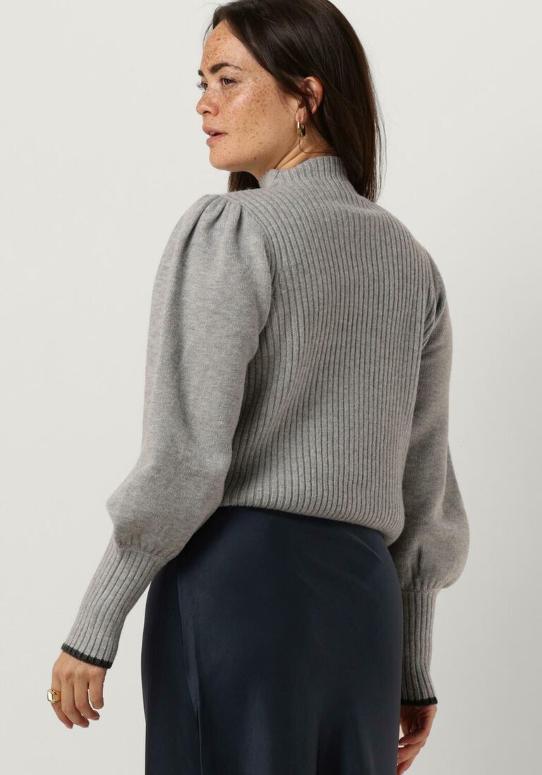 CO\\'COUTURE grijze co'couture trui row puff rib knit