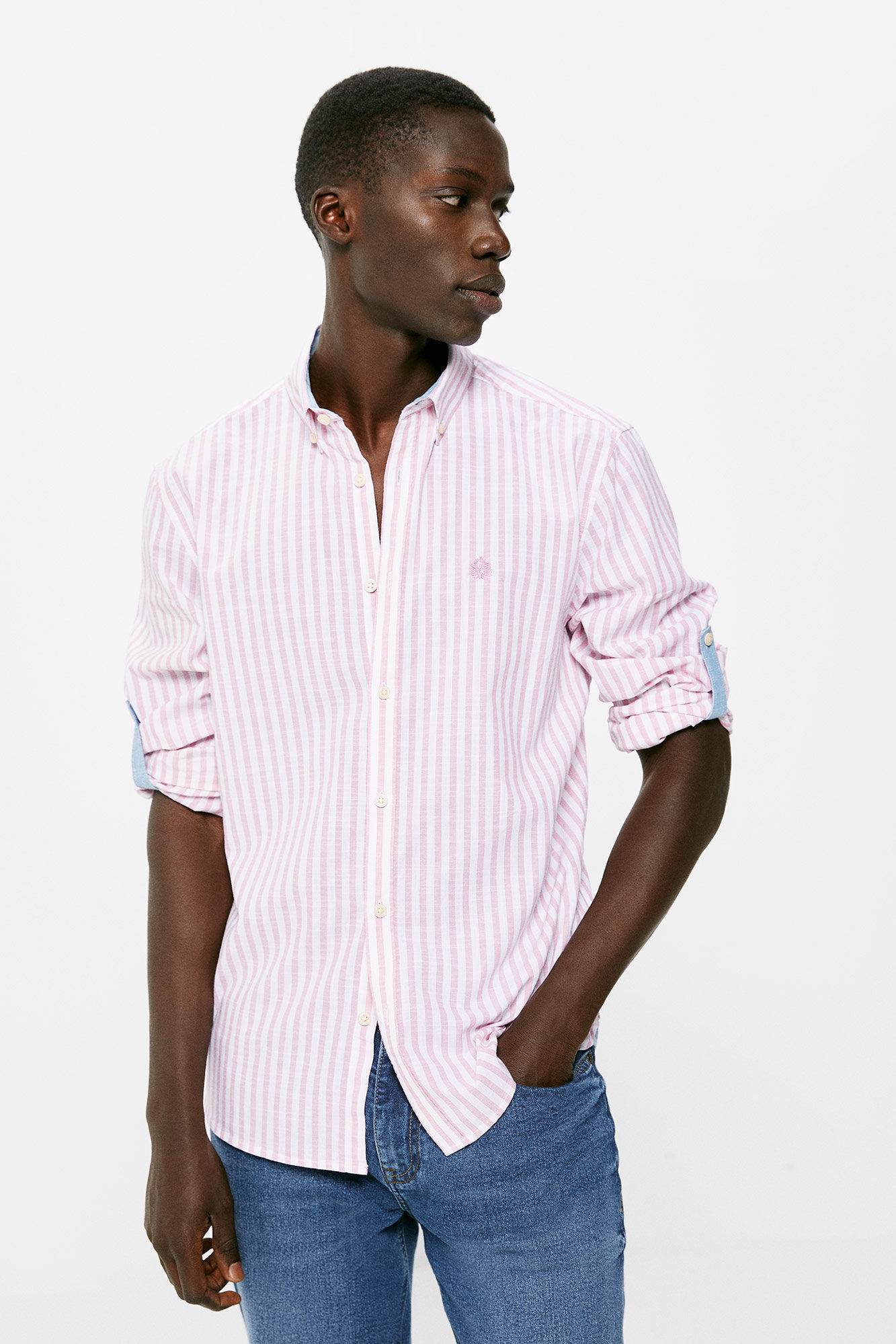 Camisa listrada clara - rosa