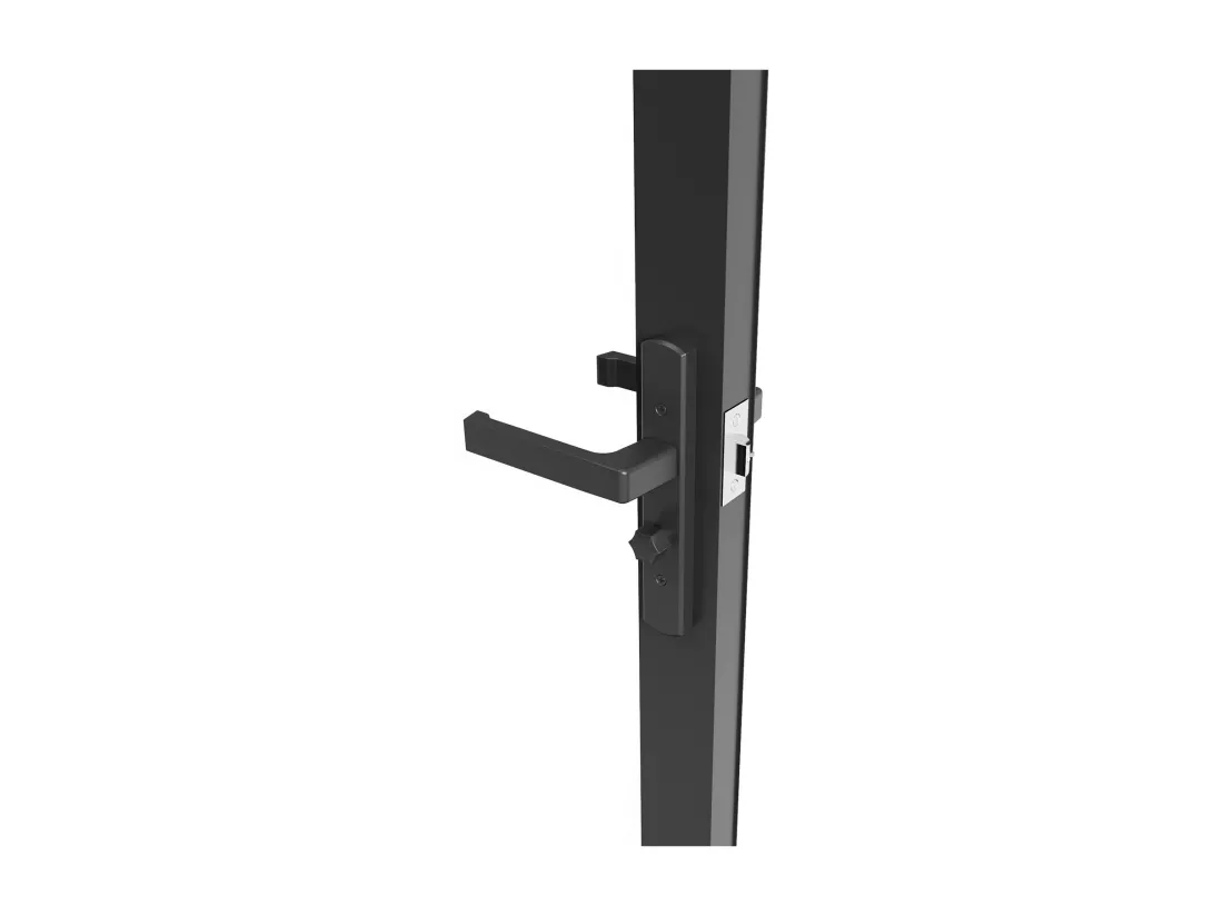 Bloc porte réversible en aluminium et verre trempé - H204 x L83 cm - Noir - LOXTON