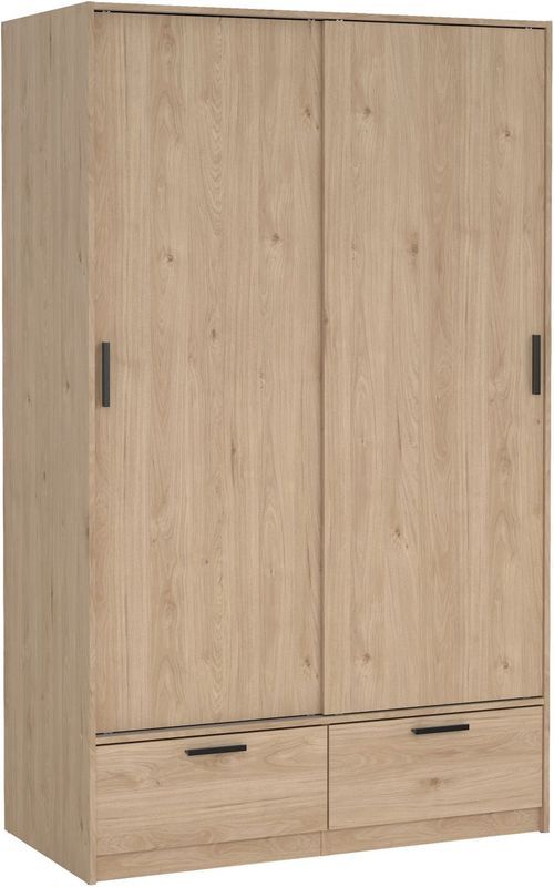 Woonexpress Kledingkast Jasper - Plaatmateriaal / Folie - Hout - Eiken/Hout - Naturel 60 Cmx200 Cmx60cm (BxHxD)
