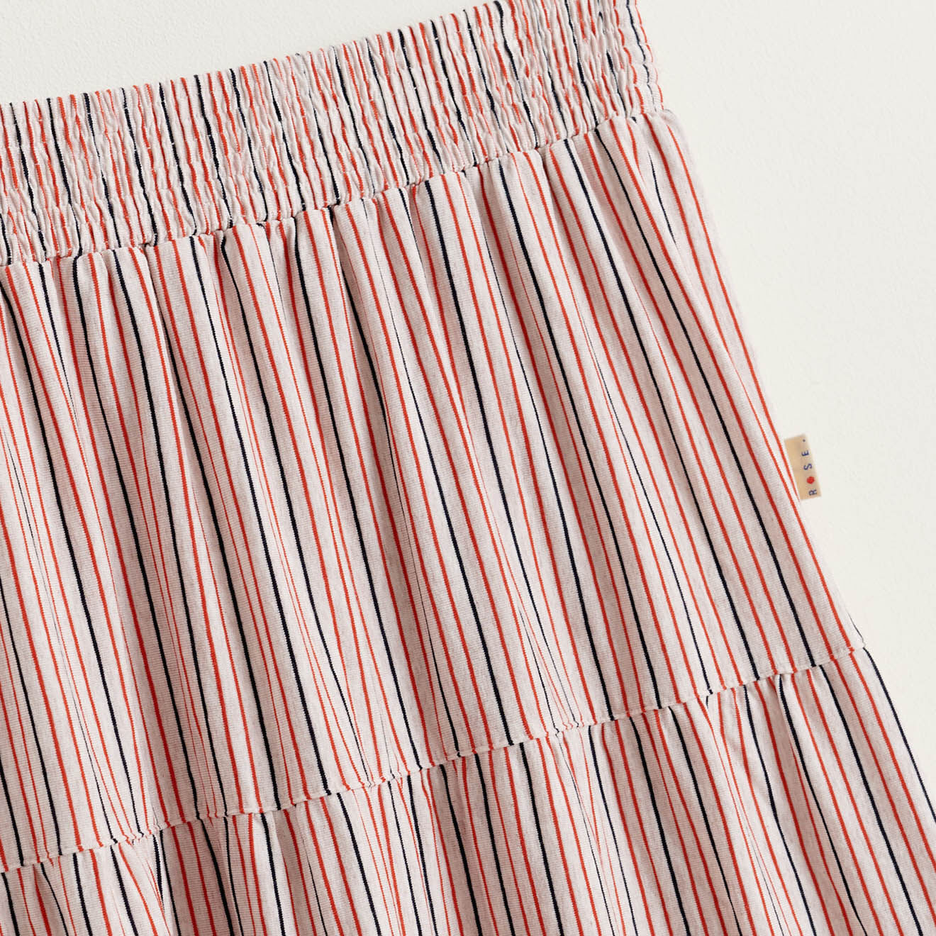 Bellerose Jupe midi Maeva rayée rouge/noir/blanc