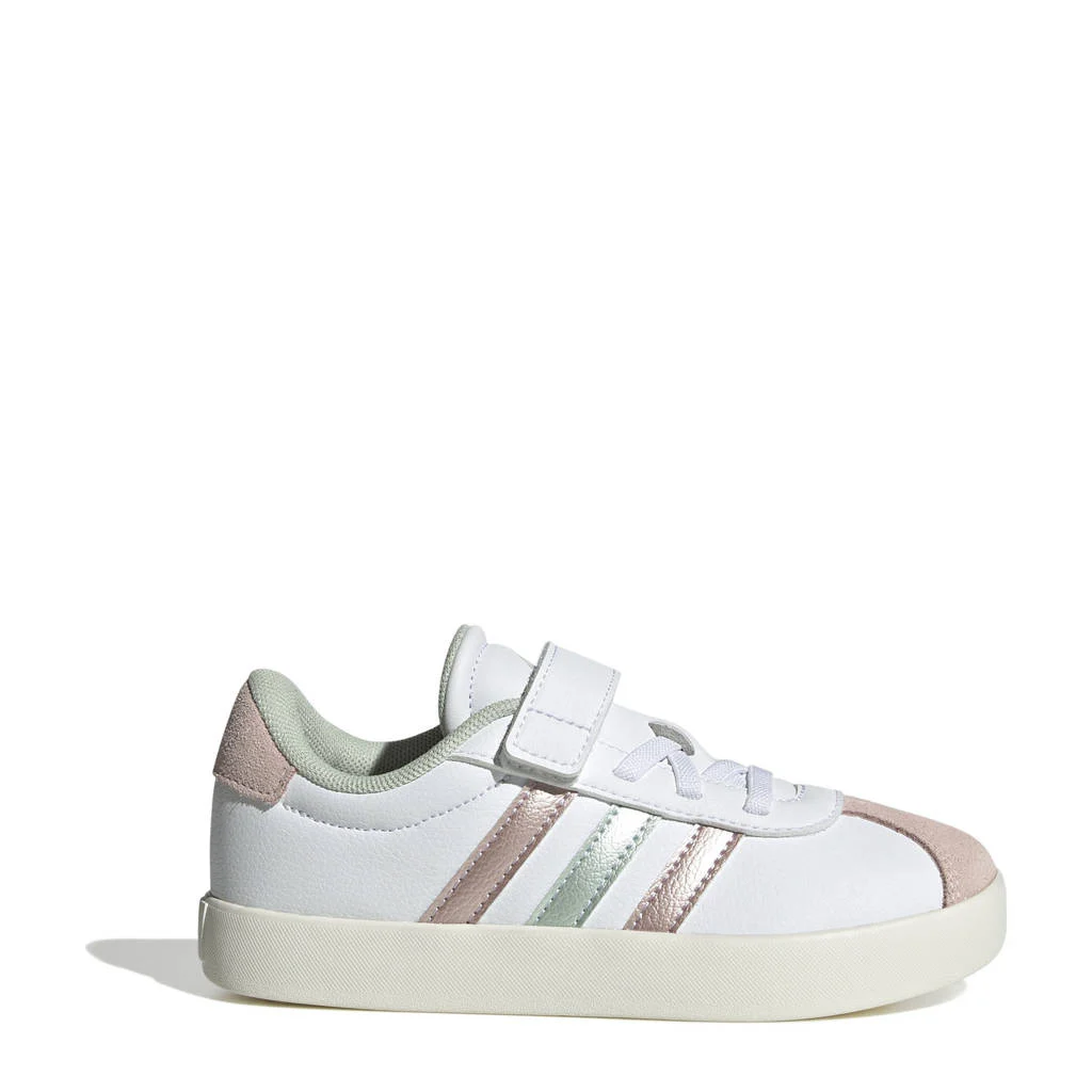 adidas VL Courtsneakers wit/roze/turquoise
