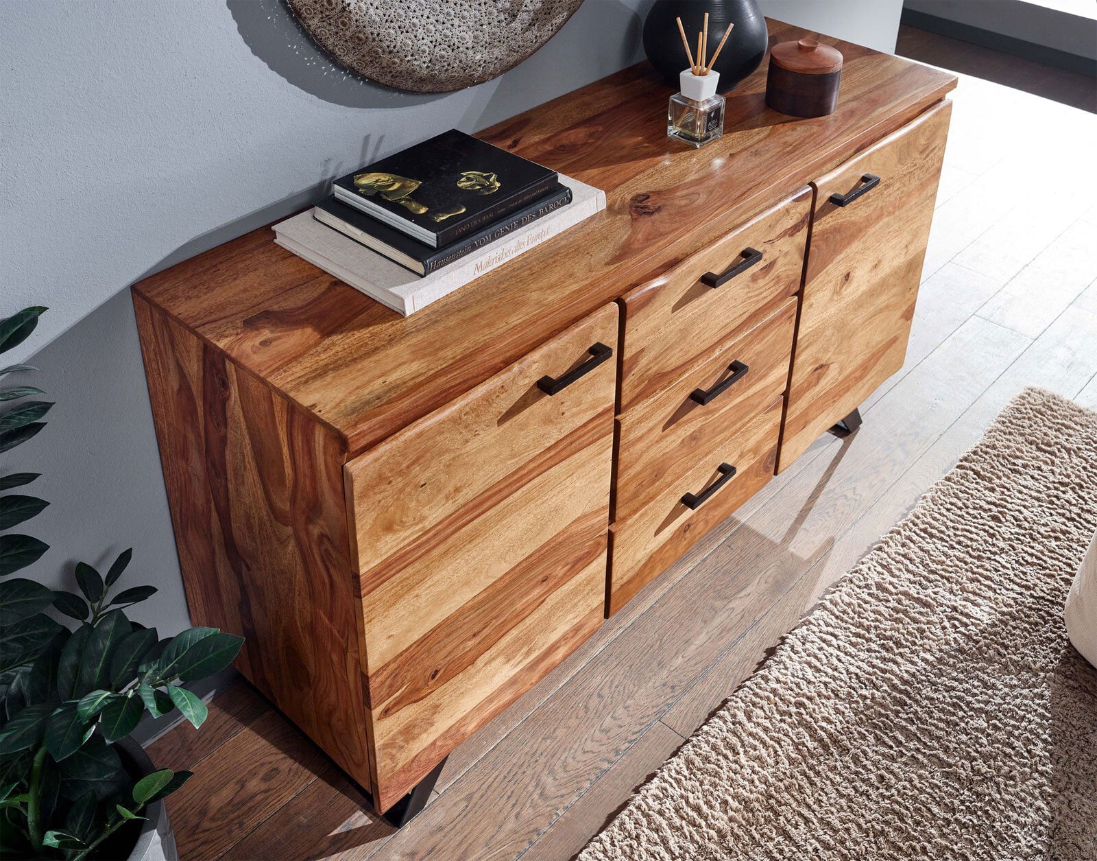 Sideboard 145 x 82 cm Sheesham massiv