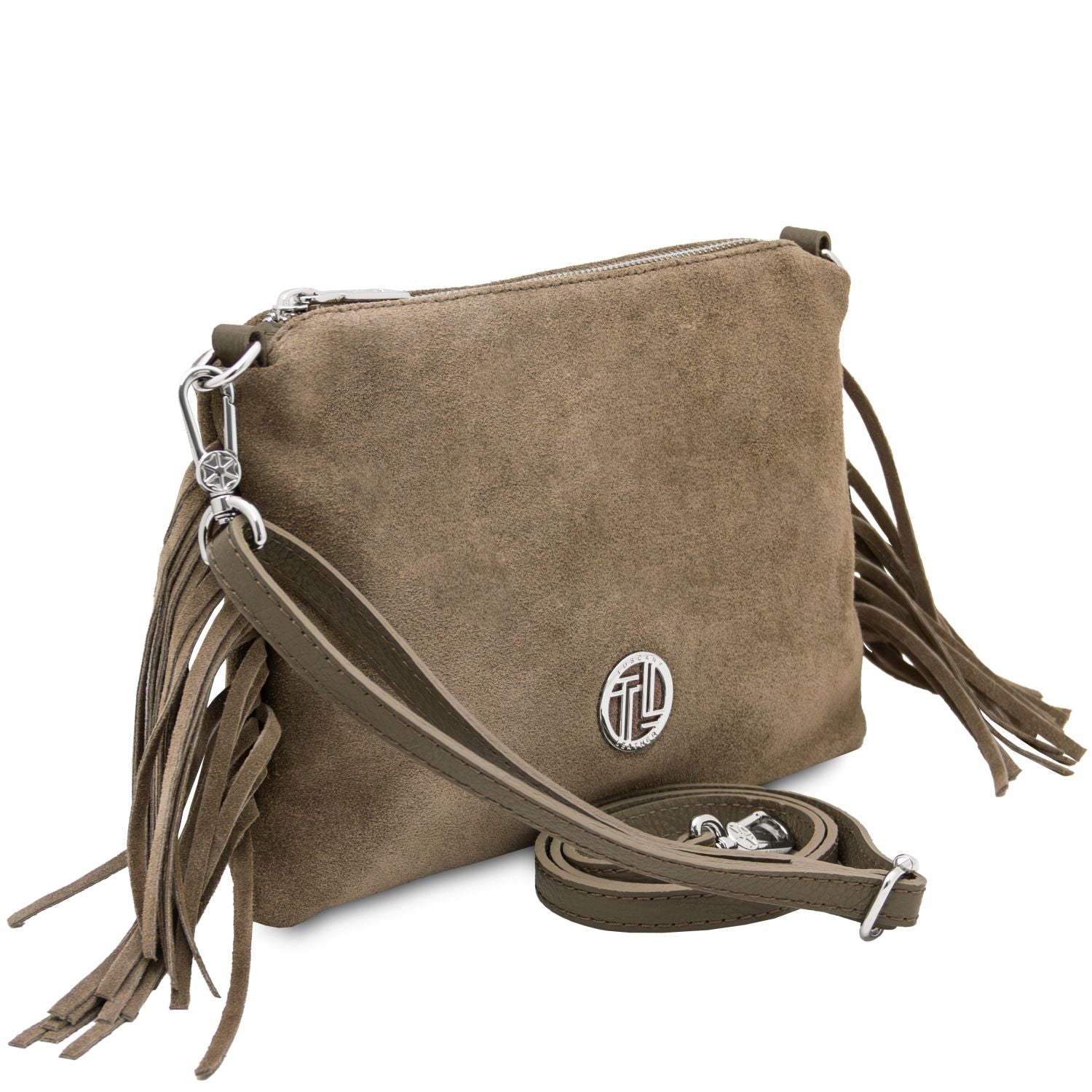 TL142495 – Nomade – Suede leren fringe Clutch
