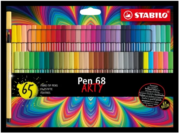 Stabilo Arty Pen 68 Supersæt - med 65 stk. ass. farver