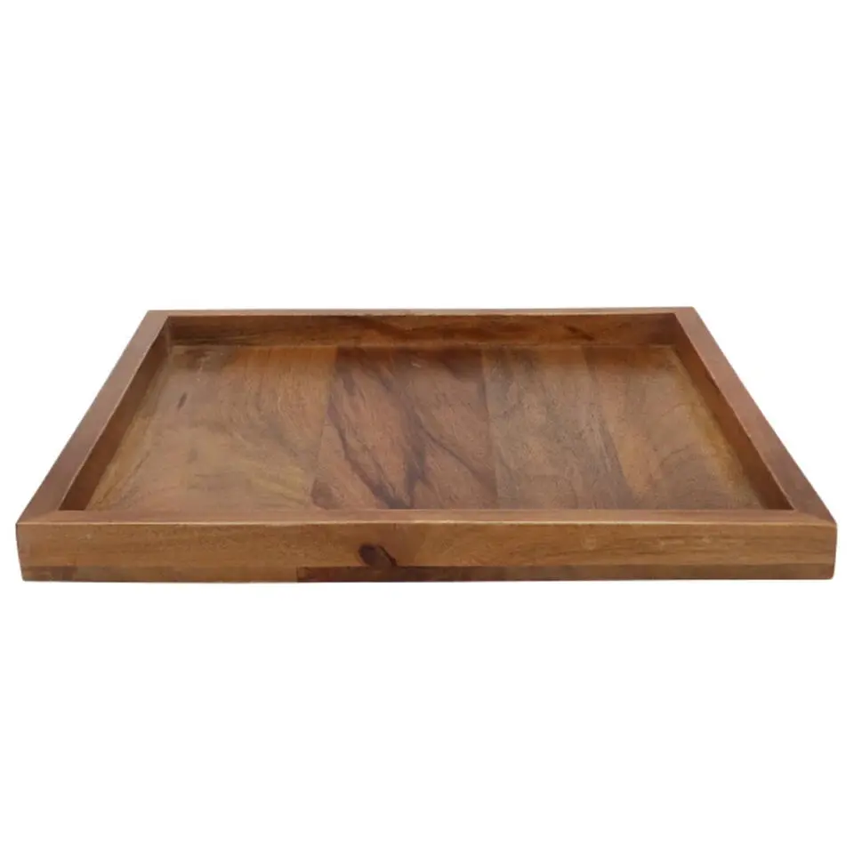 DK Design Kaarsenbord/dienblad Mumbai - mangohout - 32 x 32 cm