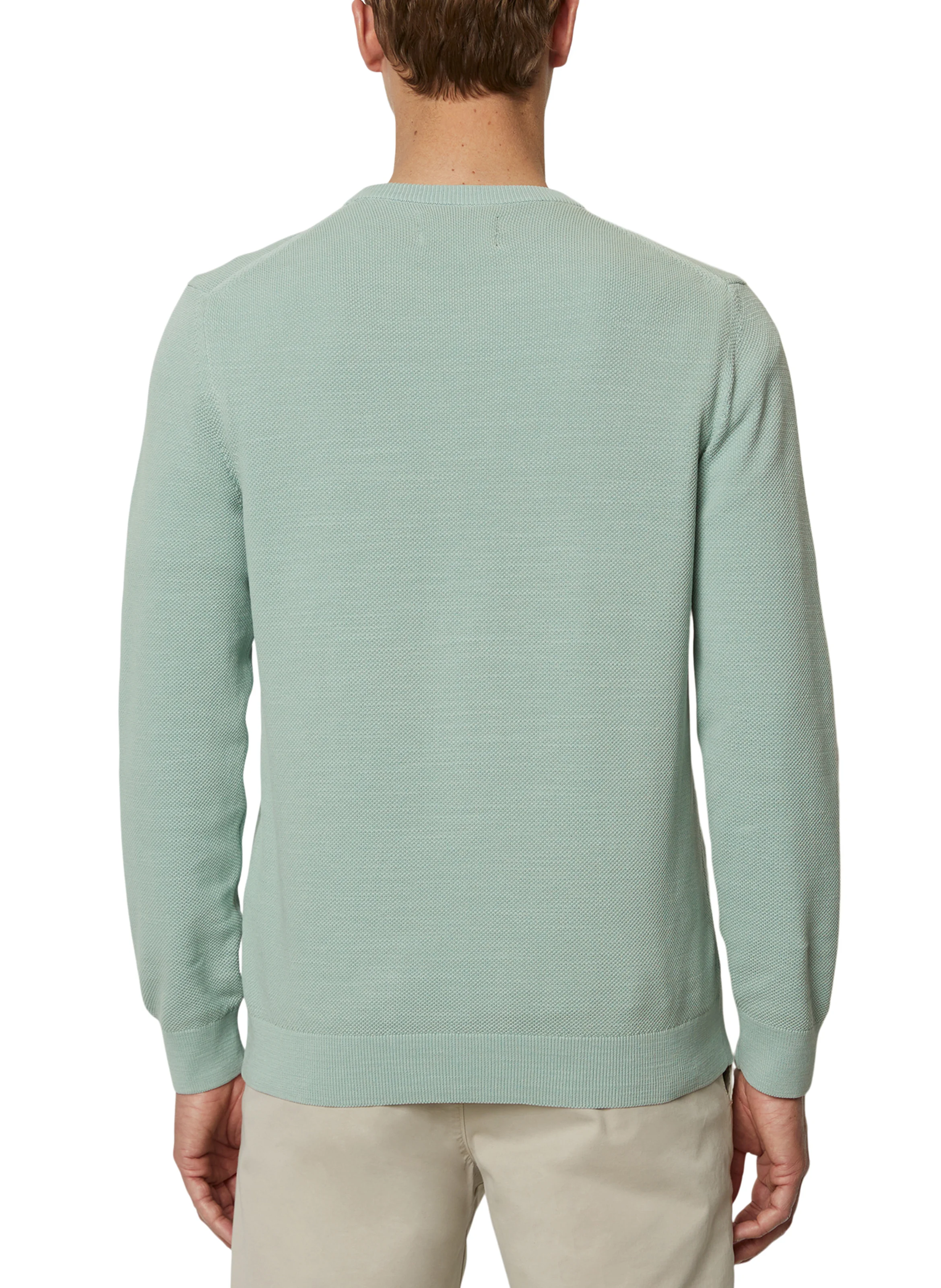 Pull col rond en coton biologique | Bleu