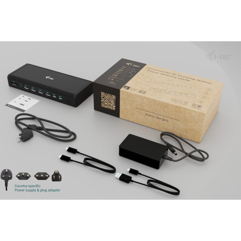 i-tec Universal 6x 4K/60Hz Display Docking Station + Power Delivery 140W