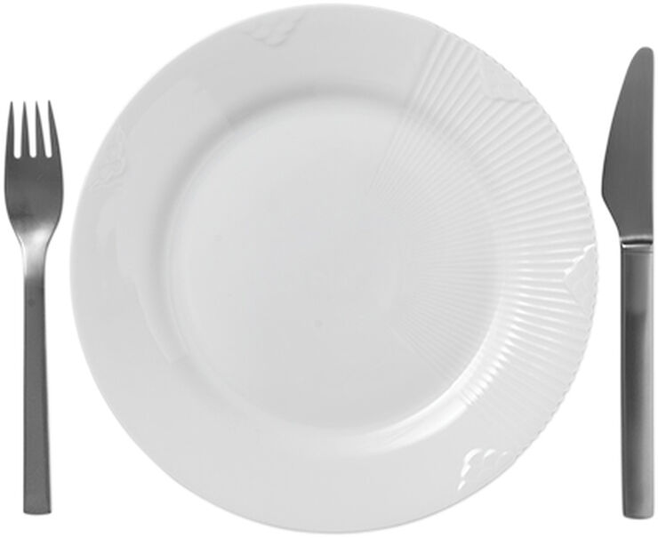 Royal Copenhagen Hvid Elements 22 cm. tallerken Hvid