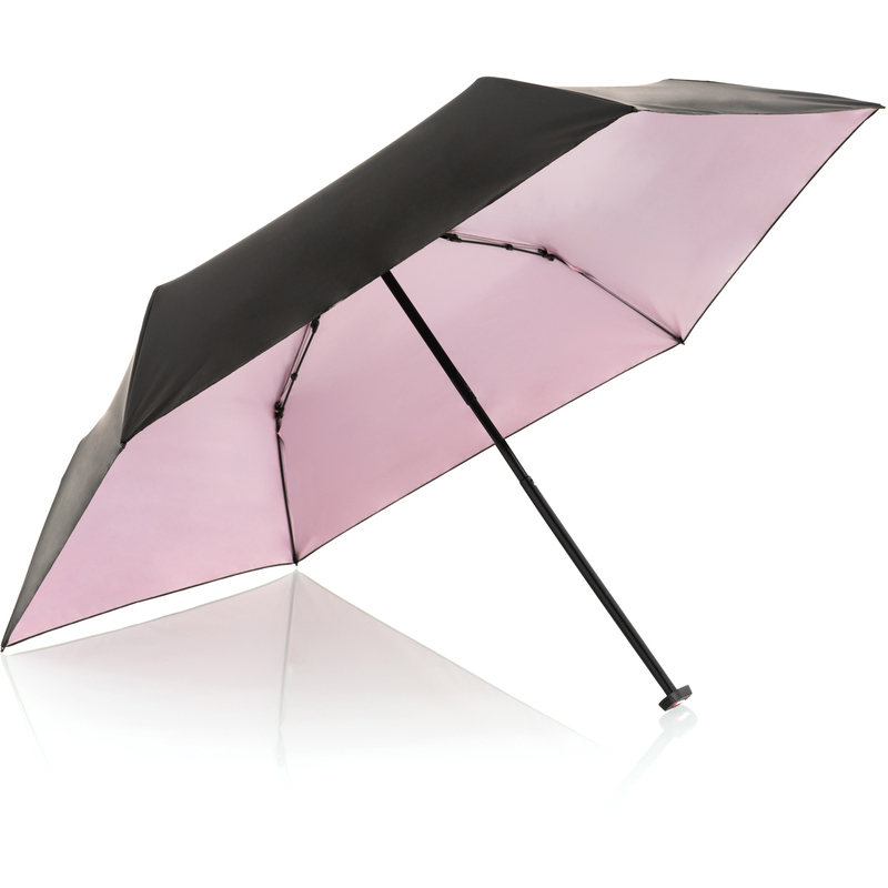 Knirps Regenschirm Ultra Light Heat Shield, schwarz/rosa