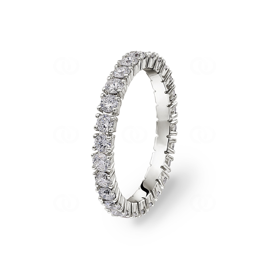 Mémoire-Ring 750/18 K Weissgold mit Diamanten 1.50 ct H/si