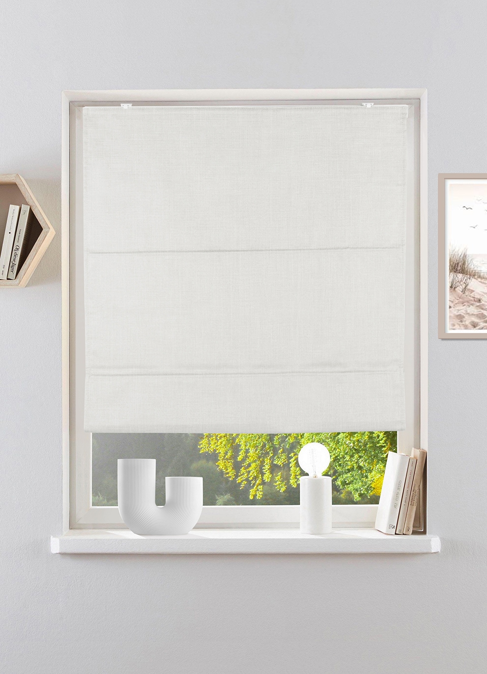 my home Rollo »RIOLA« verdunkelnd Blendschutz | Sichtschutz | Verdunkelung ohne Bohren freihängend Faltrollo in trendiger Leinenoptik NEUHEIT!