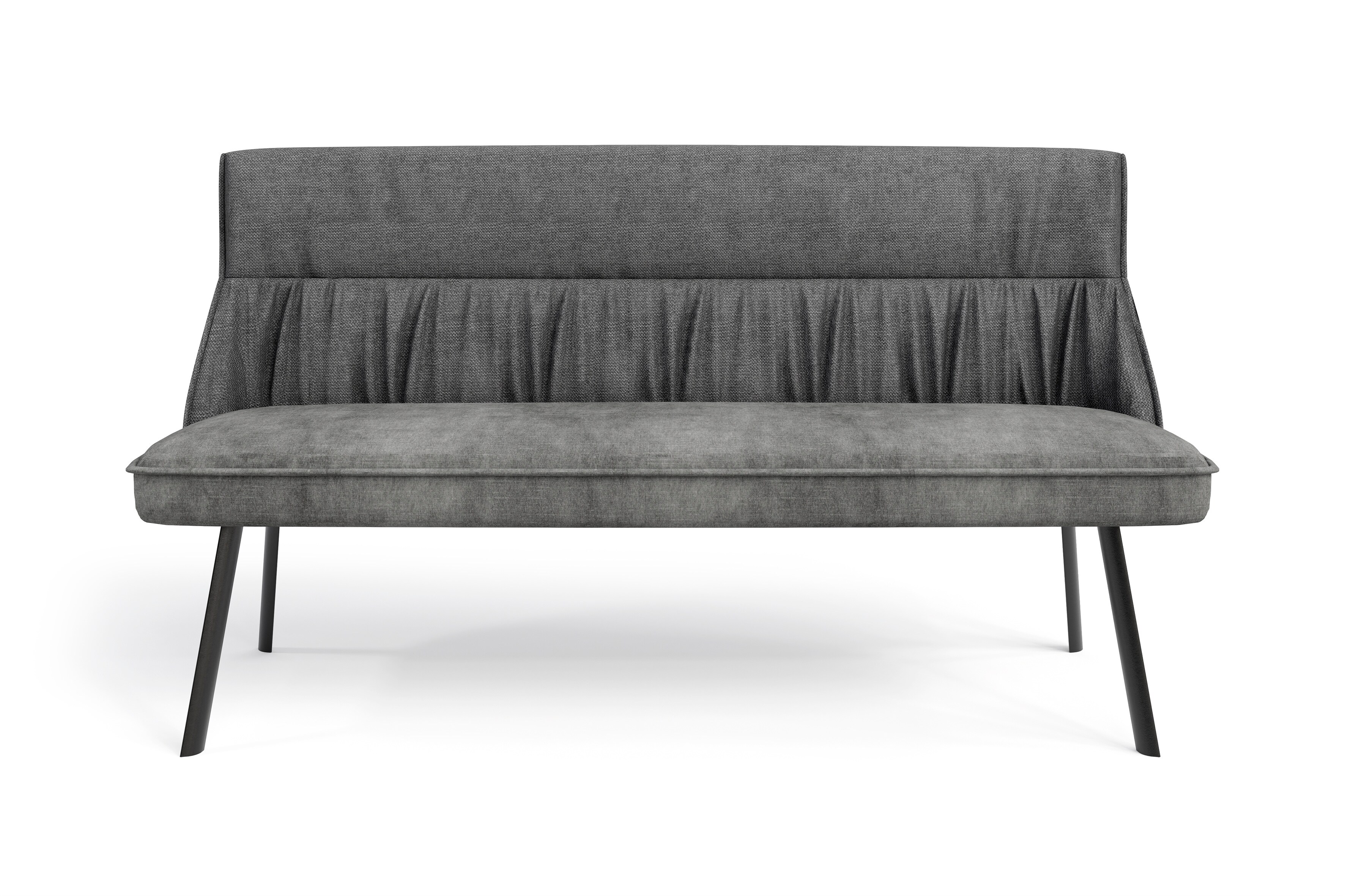 byLIVING Bank CALIFORNIA, Breite 180 cm, Webstoff anthrazit, Gestell schwarz