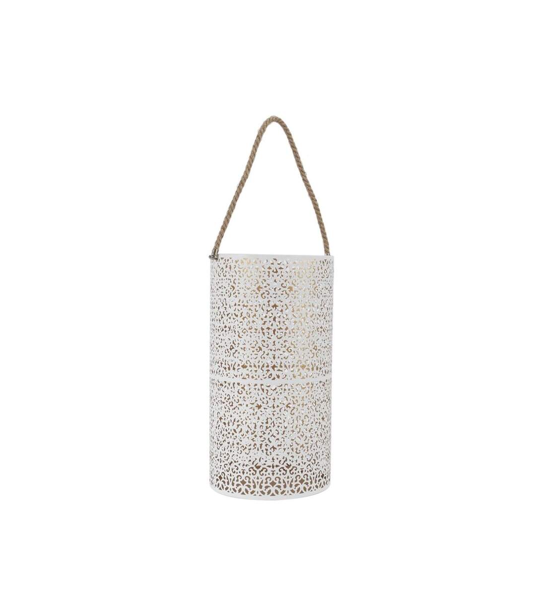 Paris Prix - Lot De 2 Lanternes Déco ajouré 39cm Blanc