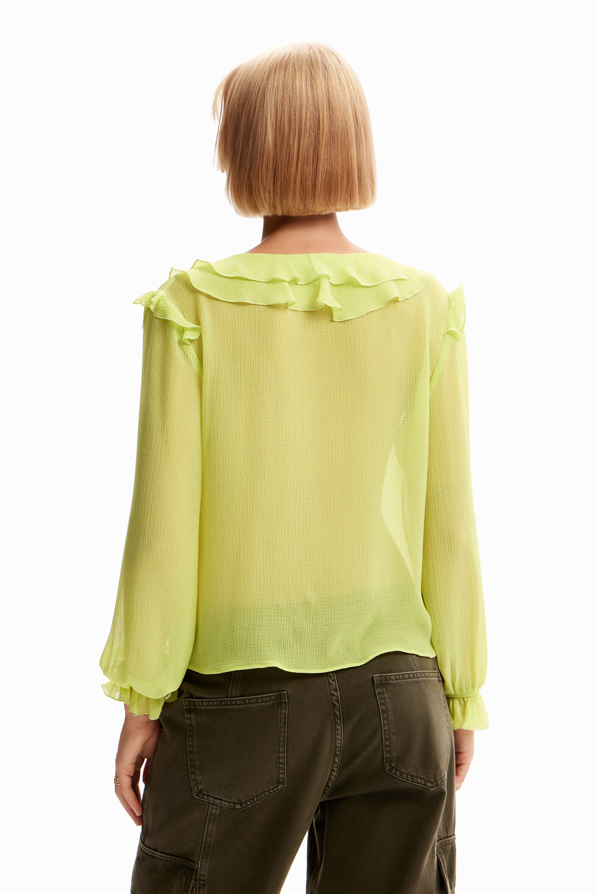 Blouse lacée volants