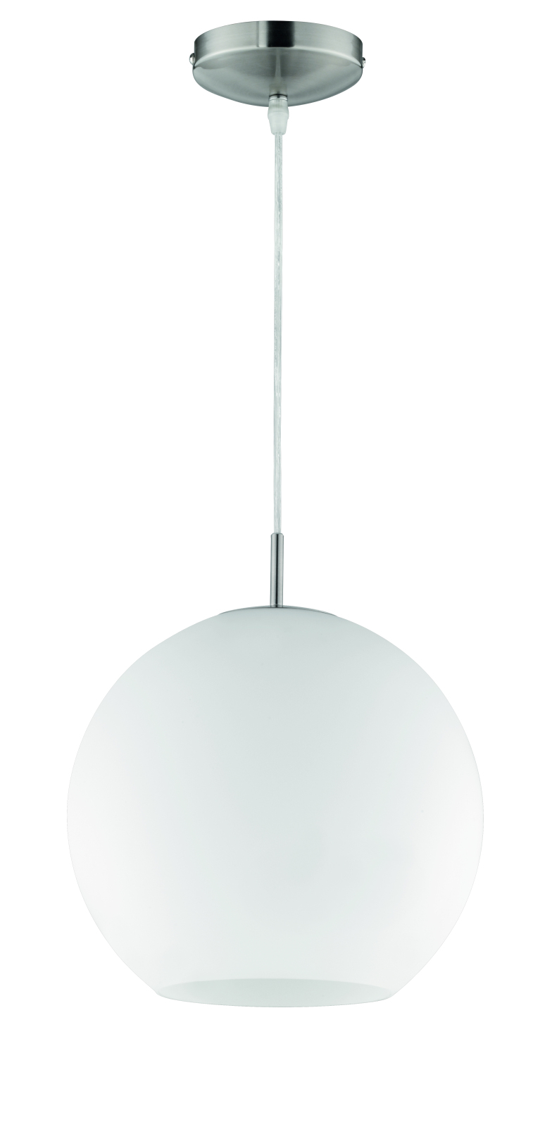 Pendelleuchte - Nickel matt - Opalglas