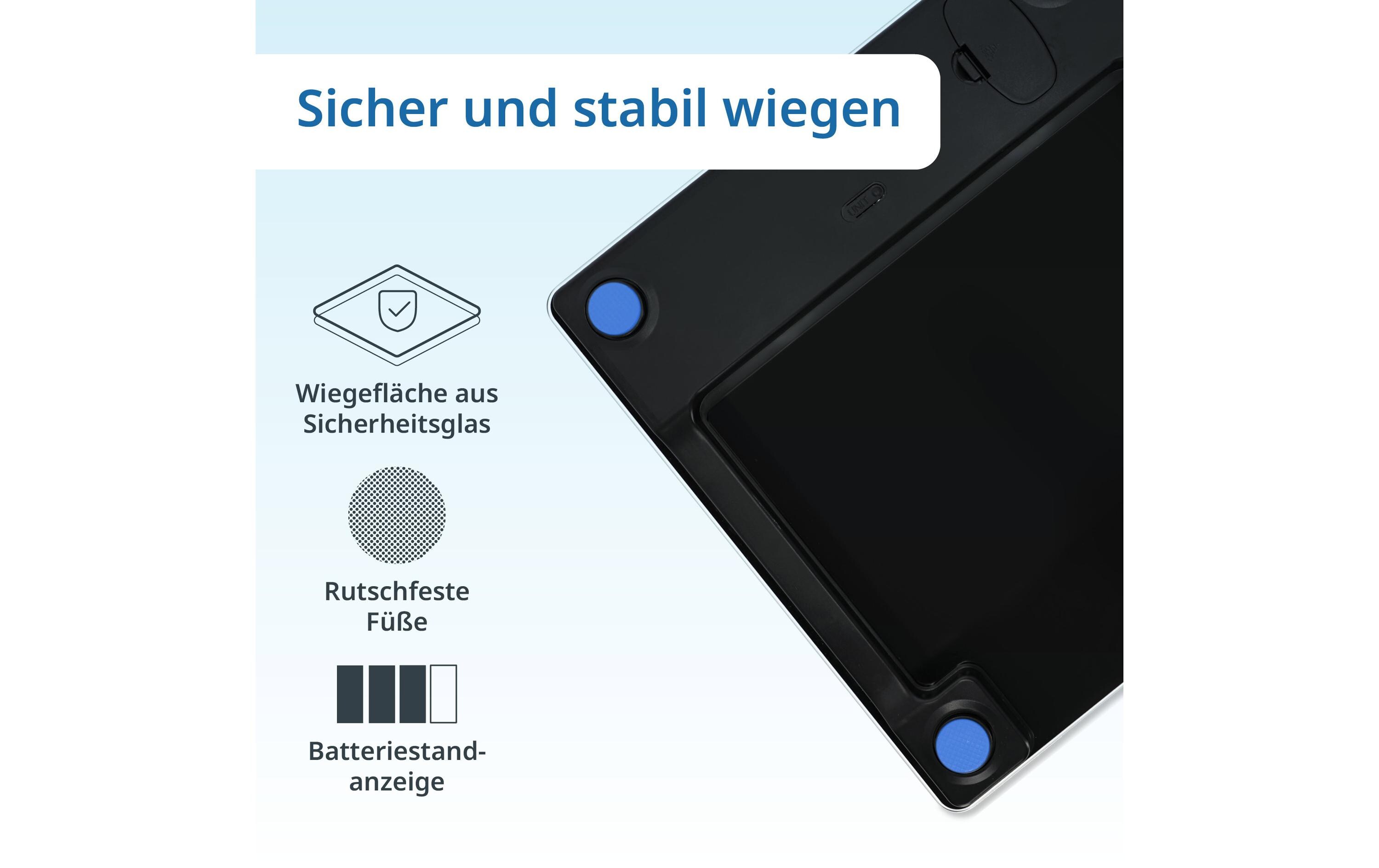 Personenwaage Amina Marmor SchwarzDigitale Körperwaage in modernem Design