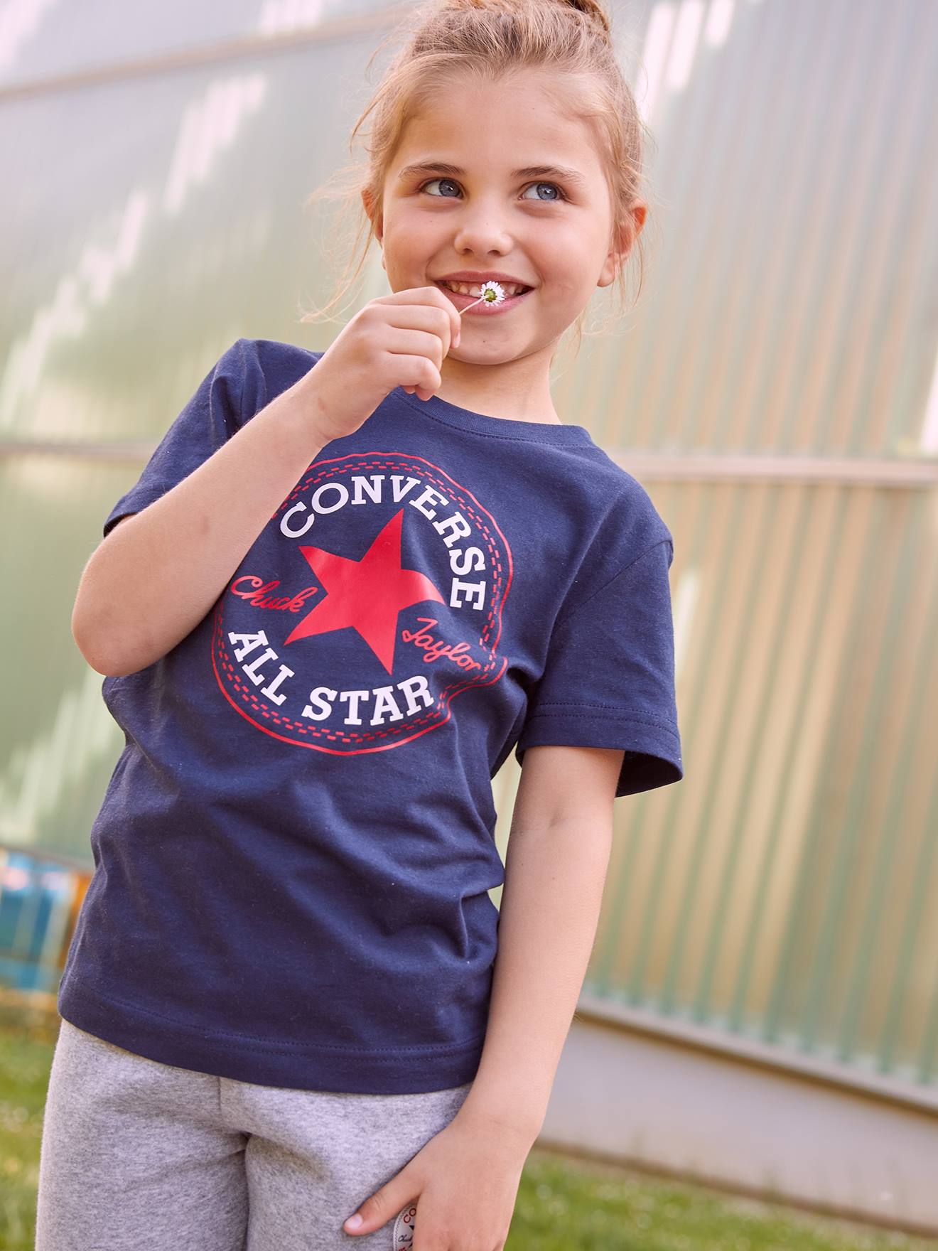Camiseta infantil Converse Core Chuck Patch - Azul Marinho