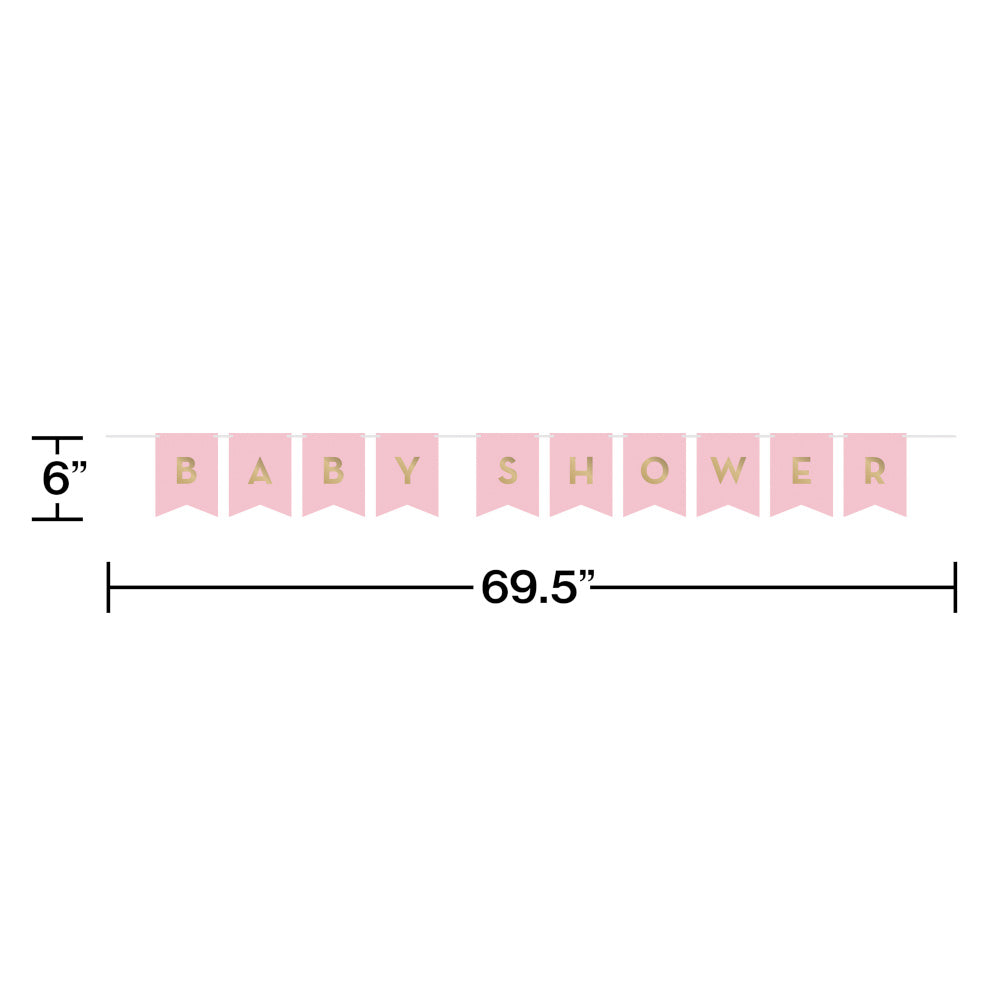 Roze Letterslinger Baby Shower 1,7m