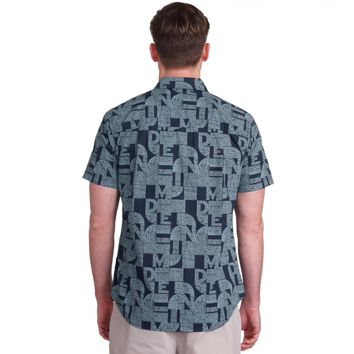 VanVaan Denim Herren Hemd  mit Allover-Muster dunkelgrau / grau