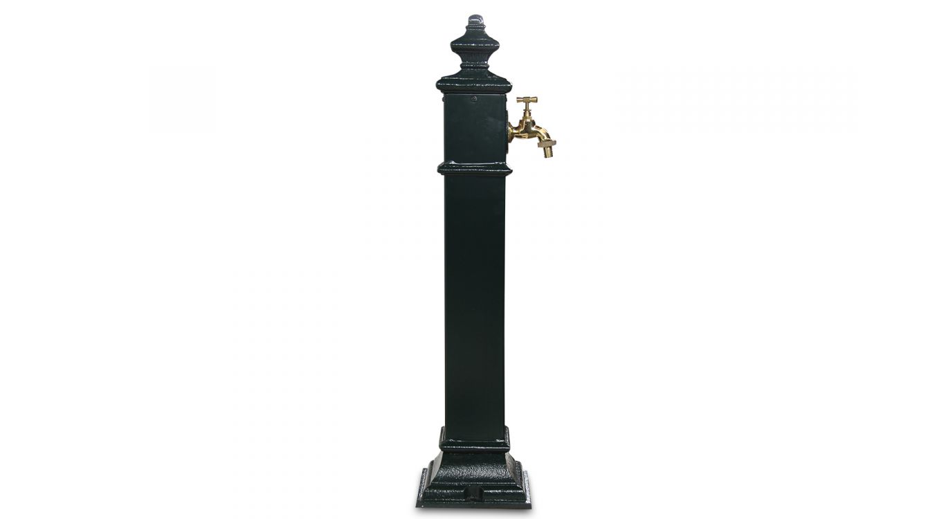 Fontaine de jardin métal vert 19x19x79cm