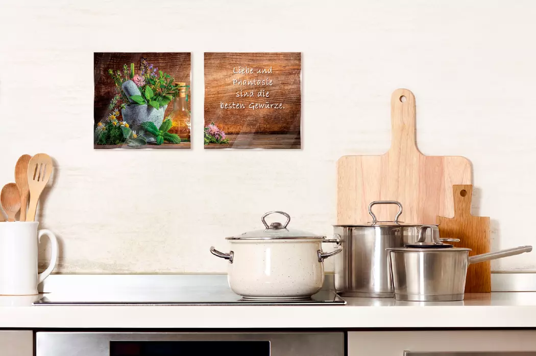 Glasbild 20 x 40 cm Herbs and Spices XVI
