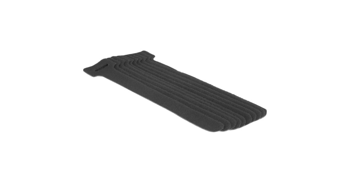 DeLOCKHook-and-loop fasteners, 10 stuks kabelbinder  (Zwart, L 150 mm x B 12 mm)