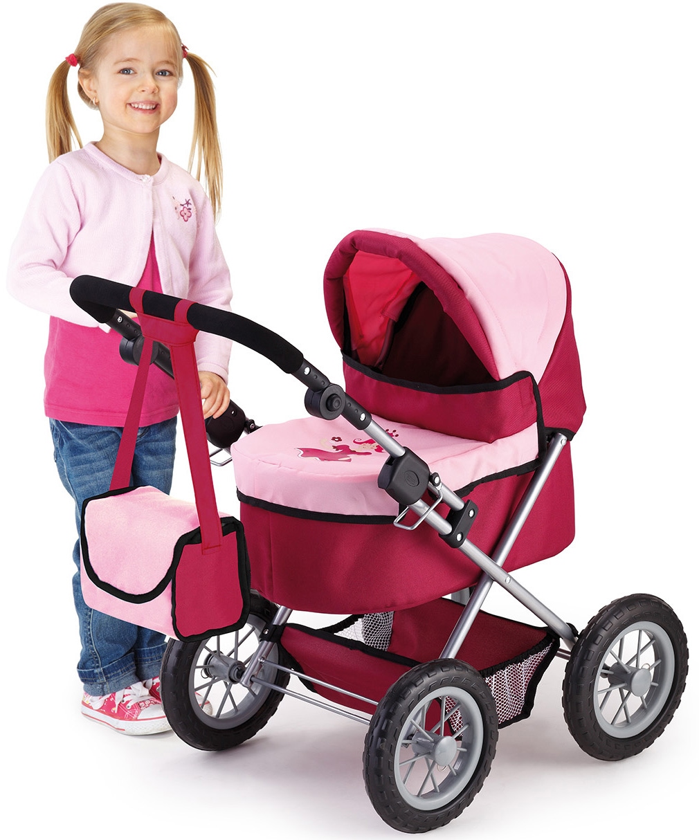Bayer Puppenwagen »Trendy, Prinzessin rot/rosa« inkl. Wickeltasche