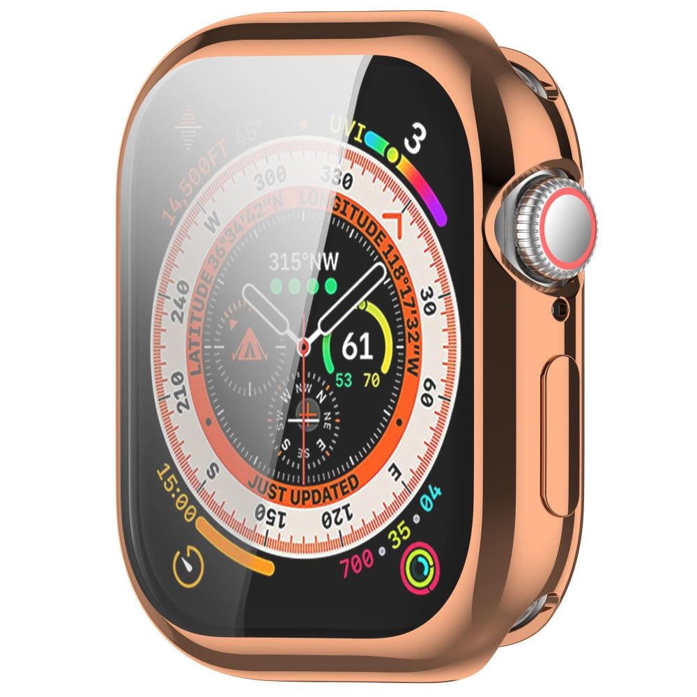 Apple Watch (42 mm) Galvanisierte Gummi Bumper Hülle mit Displayschutz - Roségold