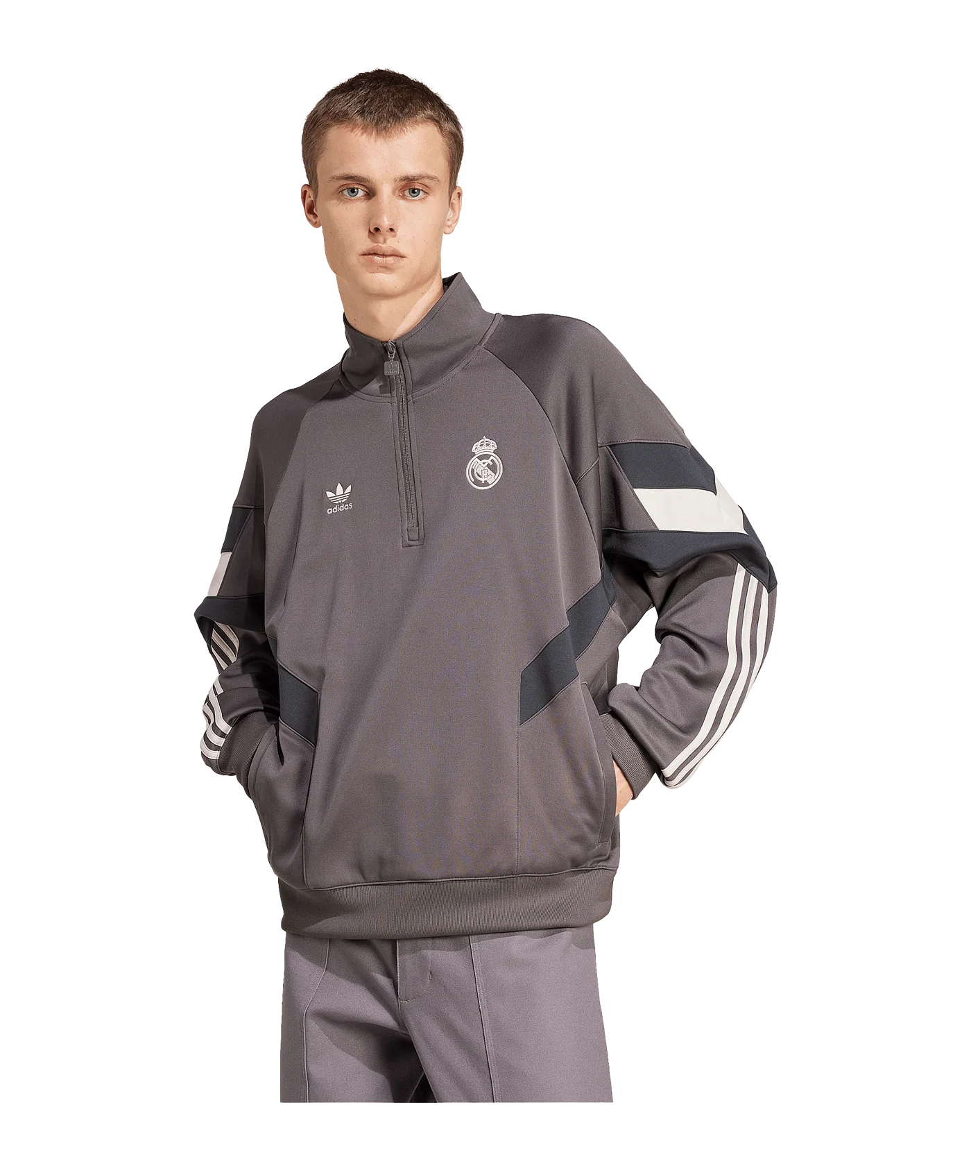adidas Originals Real Madrid HalfZip Sweatshirt Braun
