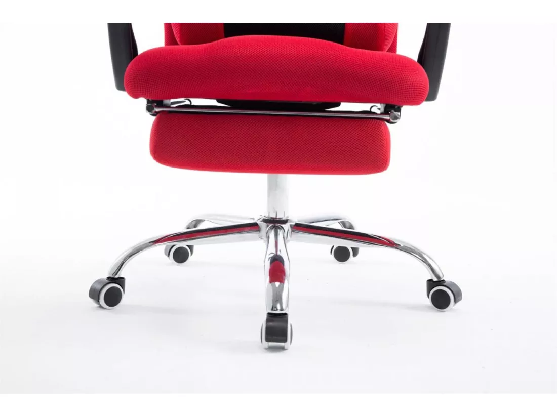 Chaise de bureau - Similicuir & Métal chromé - Rouge - Fellow
