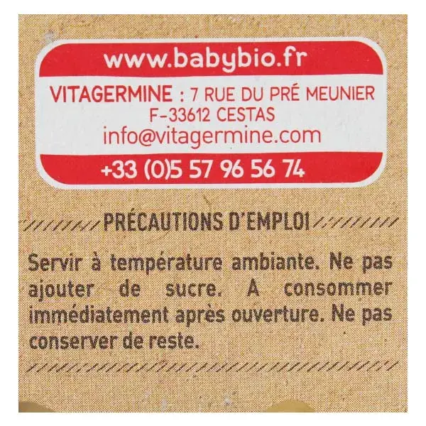 Sopa de leite de ovelha orgânica Babybio com ameixa e baunilha +6 meses 2 x 130g