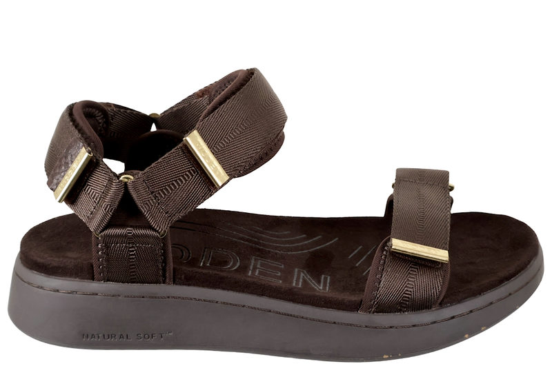 WODEN LINE CHOCOLATE SANDAL I BRUNT TEKSTIL