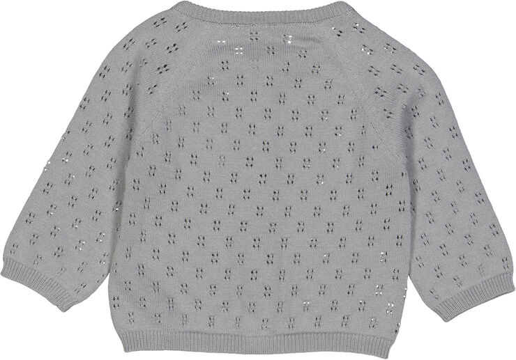 Müsli by Green Cotton Knit pointelle cardigan baby Jasmin blue