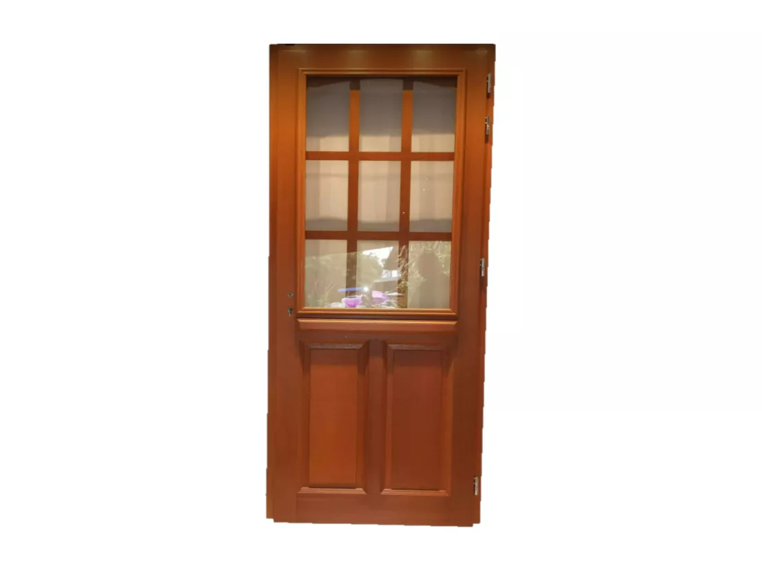 Porte D'Entrée Bois Vitrée, Agatha, H,215Xl,90 P,Gauche Cote Tableau