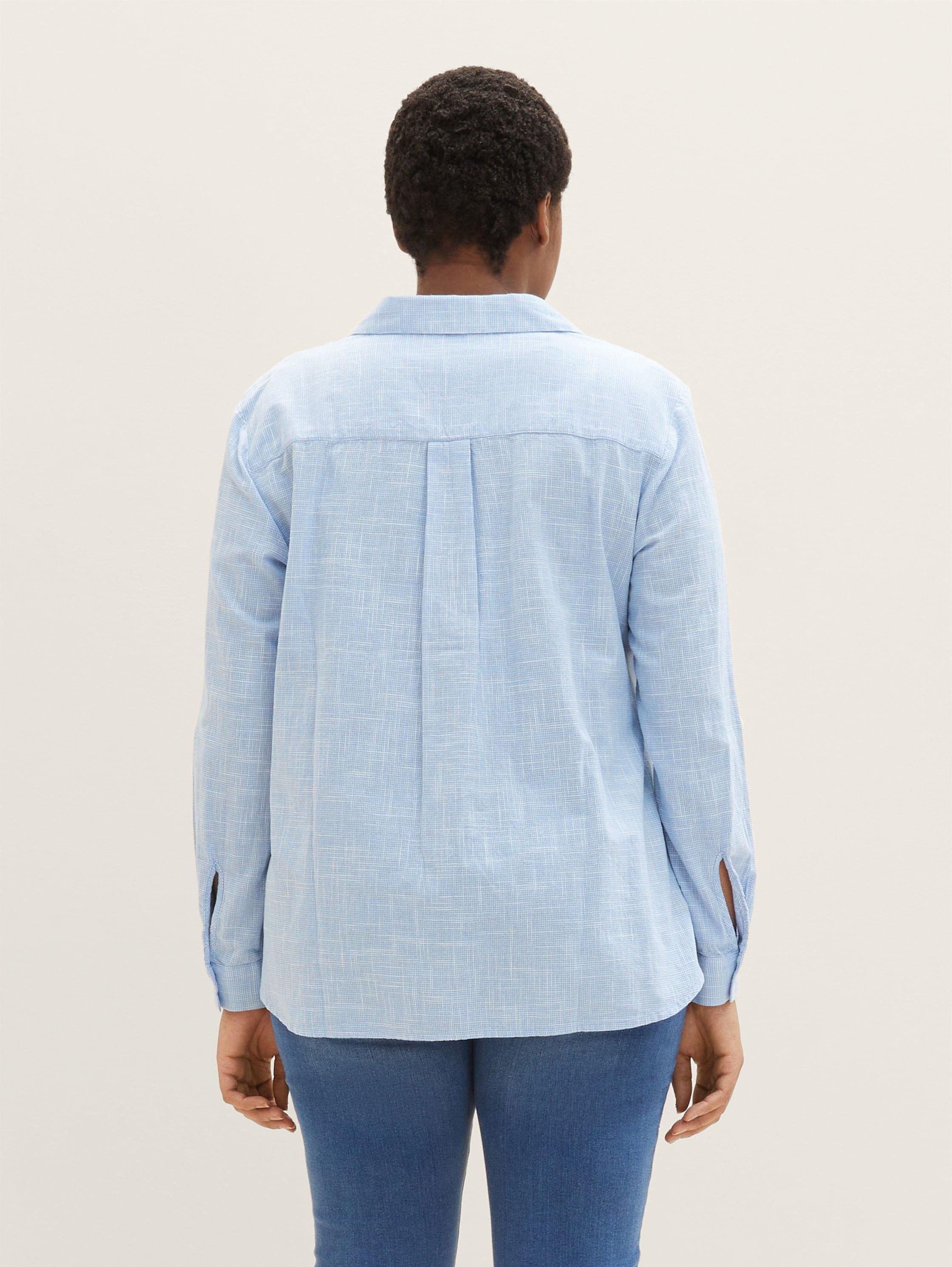 Hemdbluse mit Krempelärmeln, in Strukturqualität