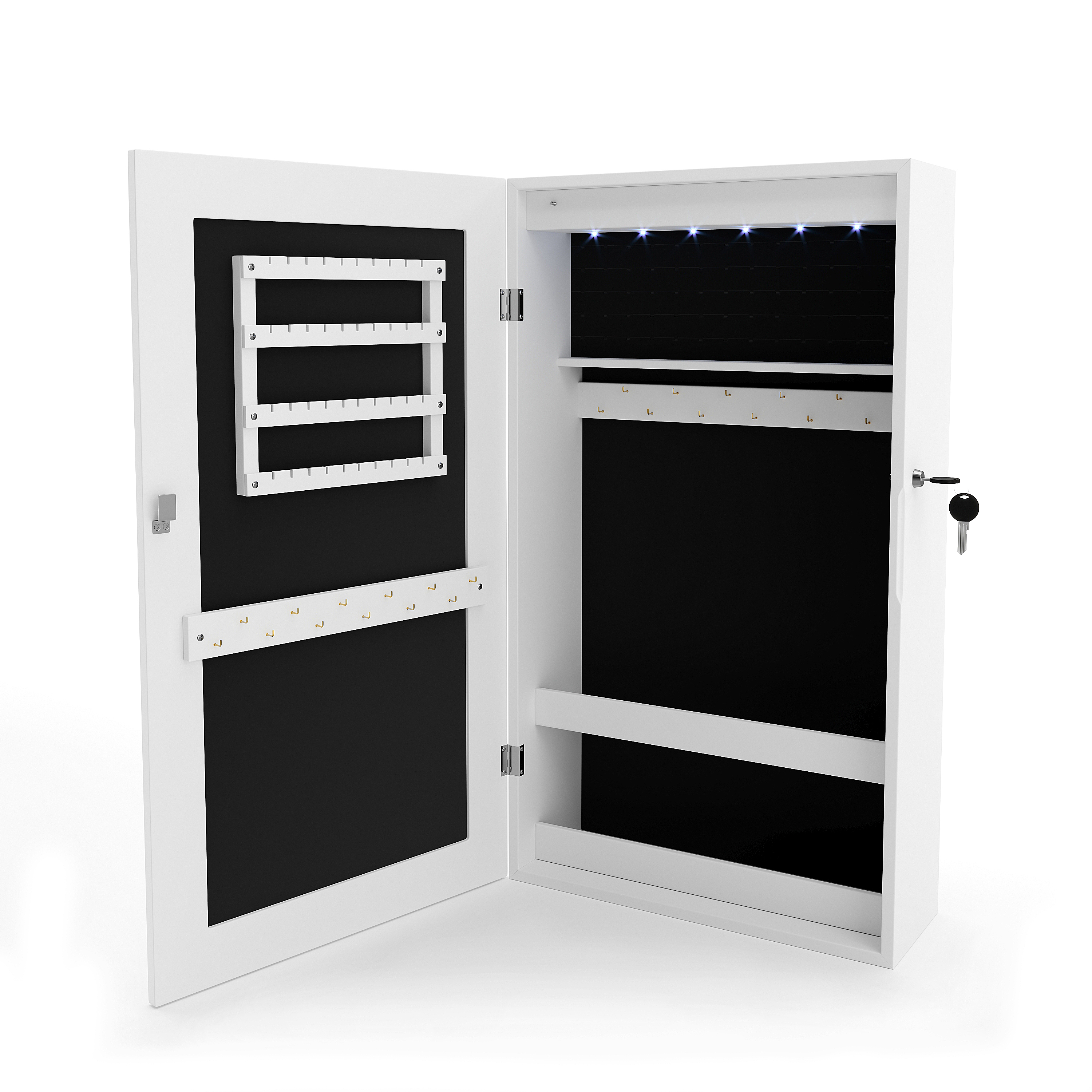 Schmuckschrank mit Spiegel DILARA weiss