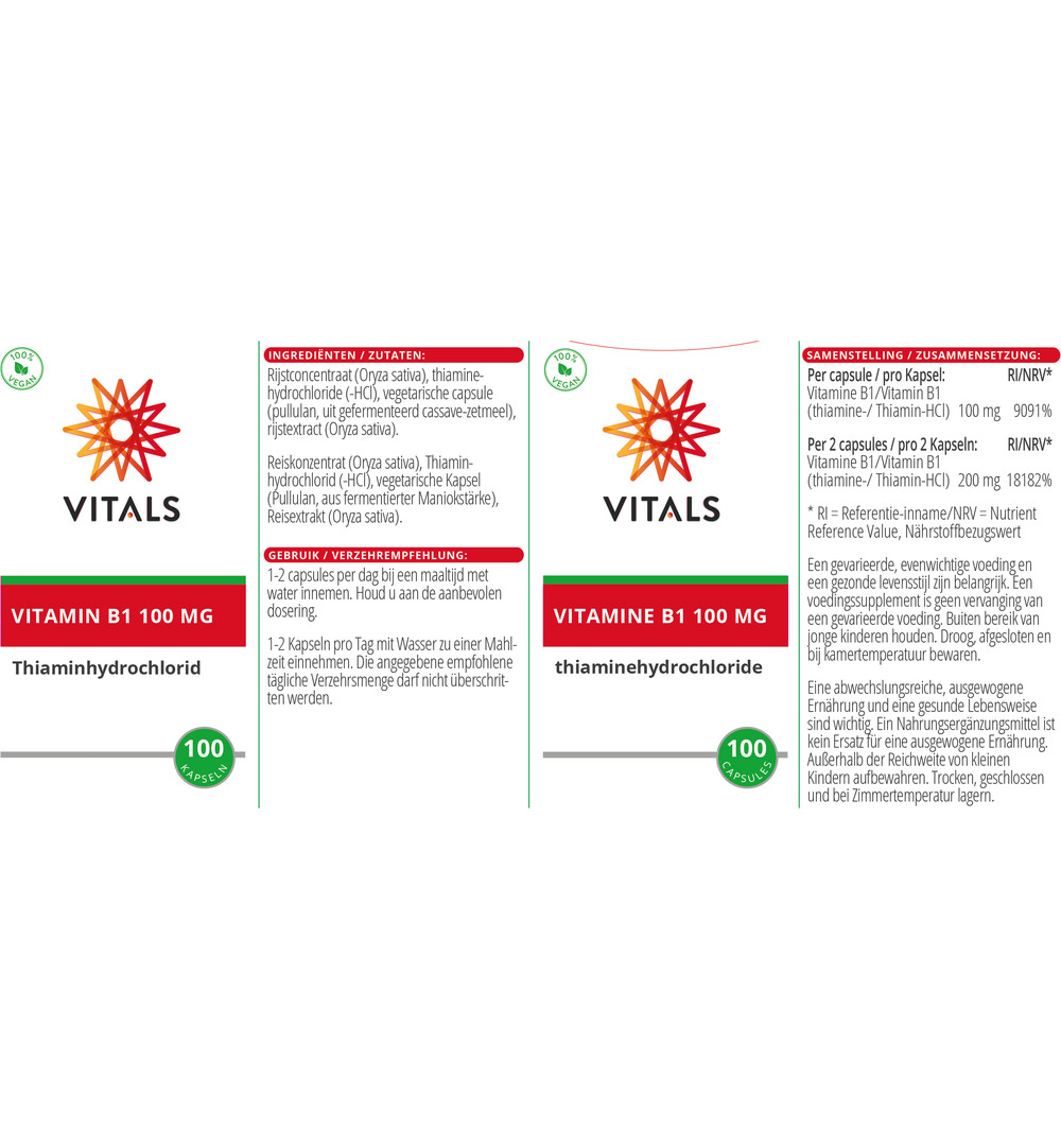 Vitals Vitamine B1 100 mg (100 capsules)