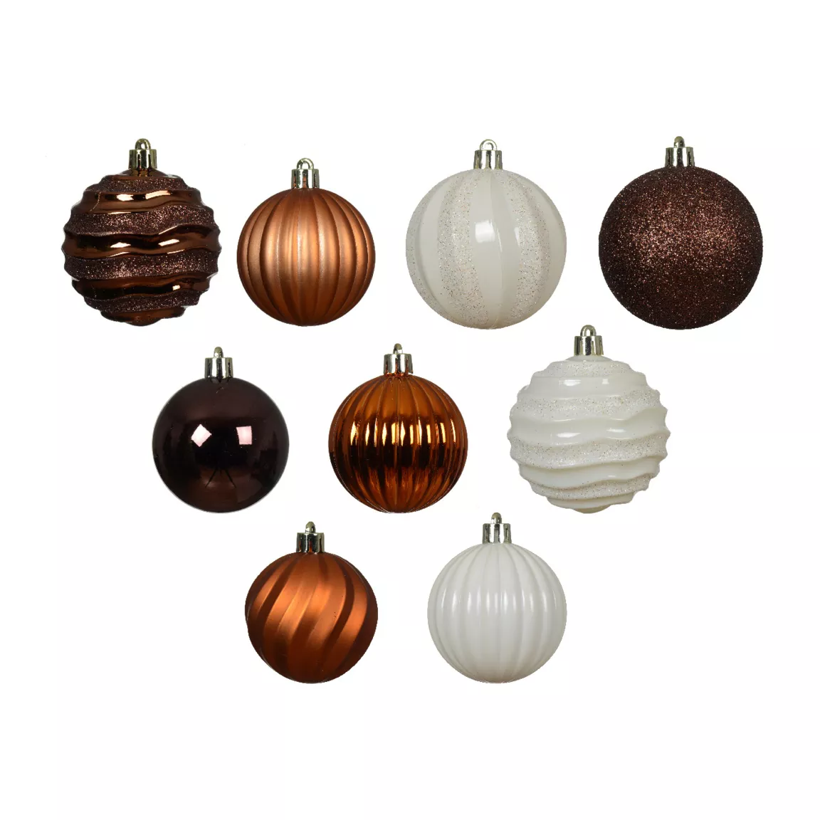 Kit de décoration de sapin de Noël Agéna Expresso, citrouille et blanc laine