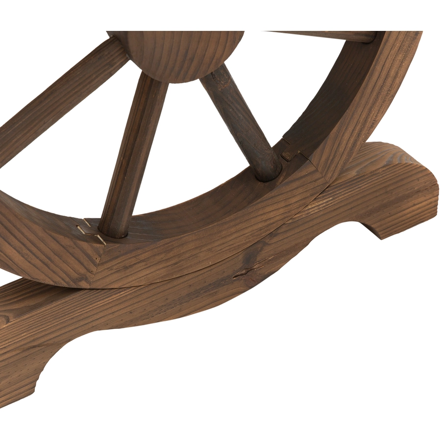 Outsunny Gartentisch im Wagenrad-Design natur