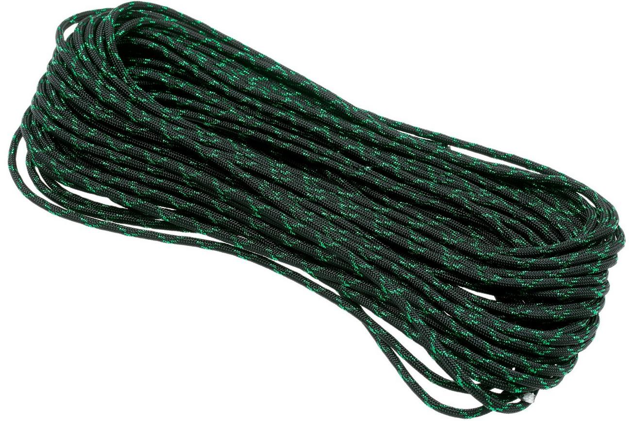 Knivesandtools 550 paracord type III, kleur: green knight with green metallic X - 50 ft (15,24 meter)