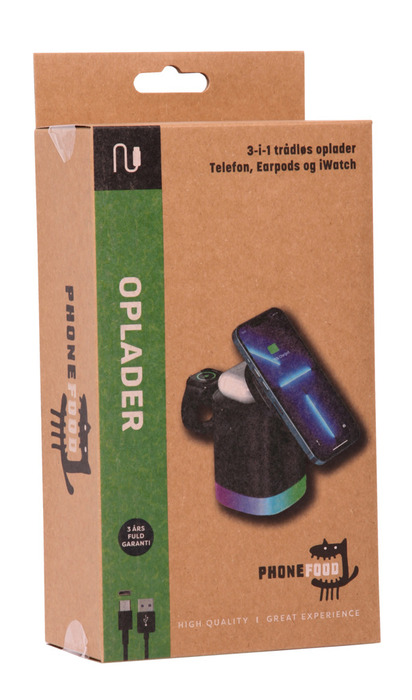 3-i-1 trådløs oplader