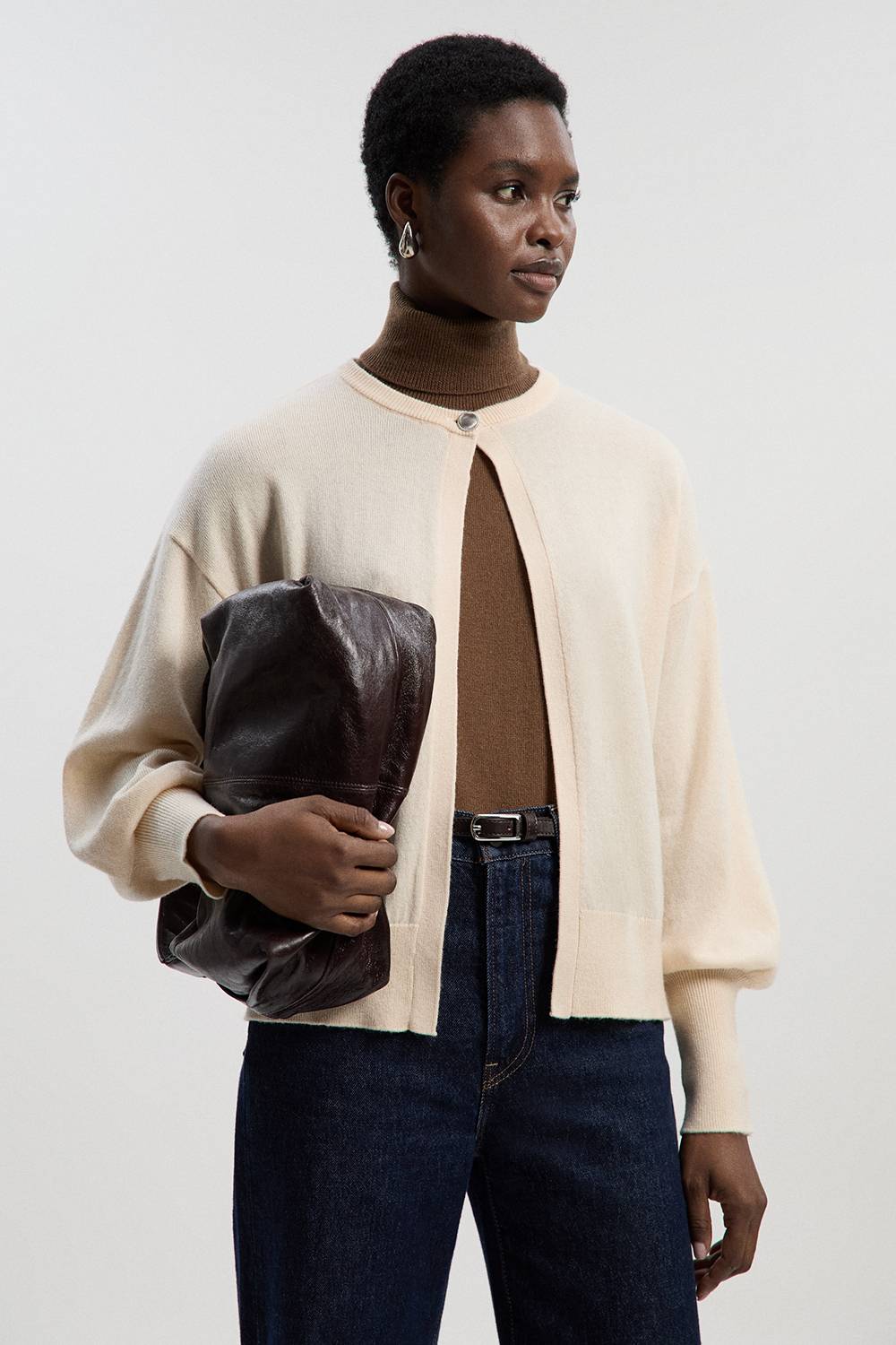 KarenMillen Cardigan en Maille Mélange Laine Cachemire