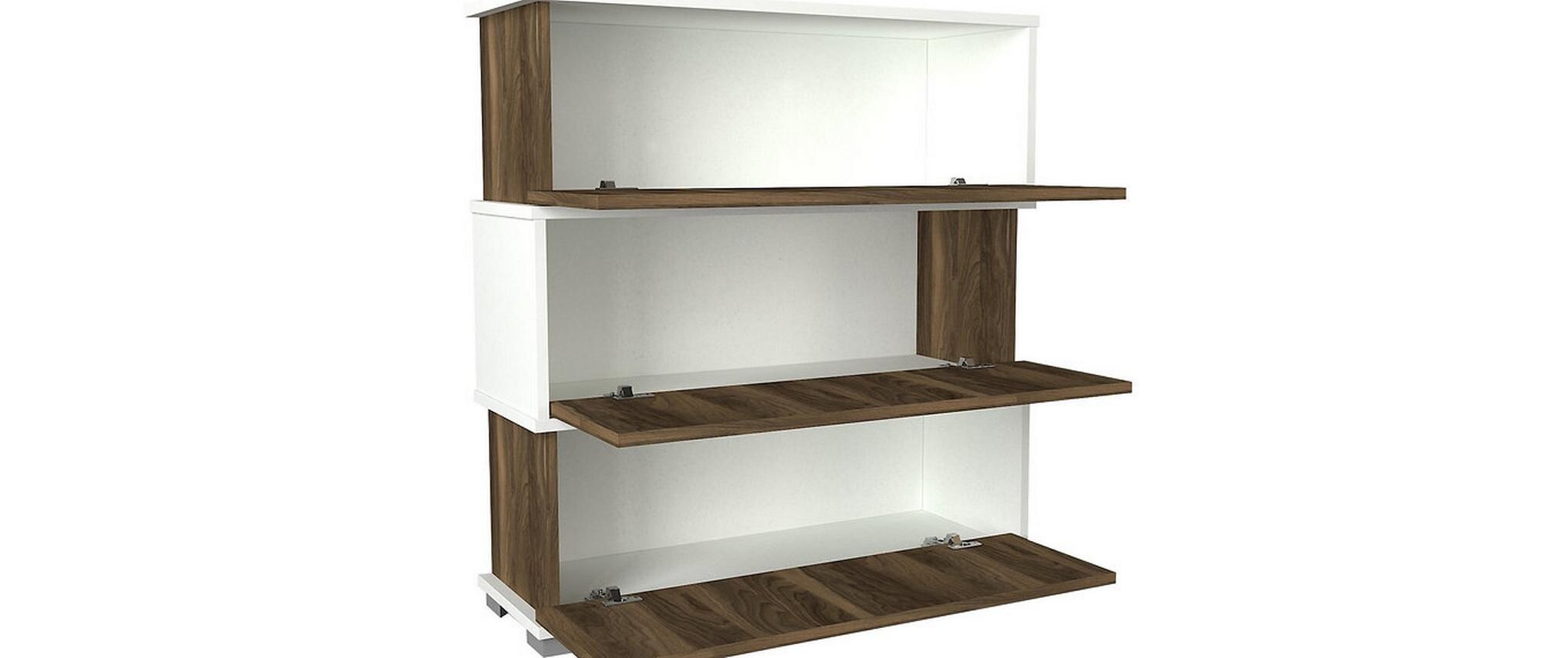 Schuhschrank Napolyon 90 x 93 x 30 cm, Walnuss/Weiss<br>Schuhorganizer