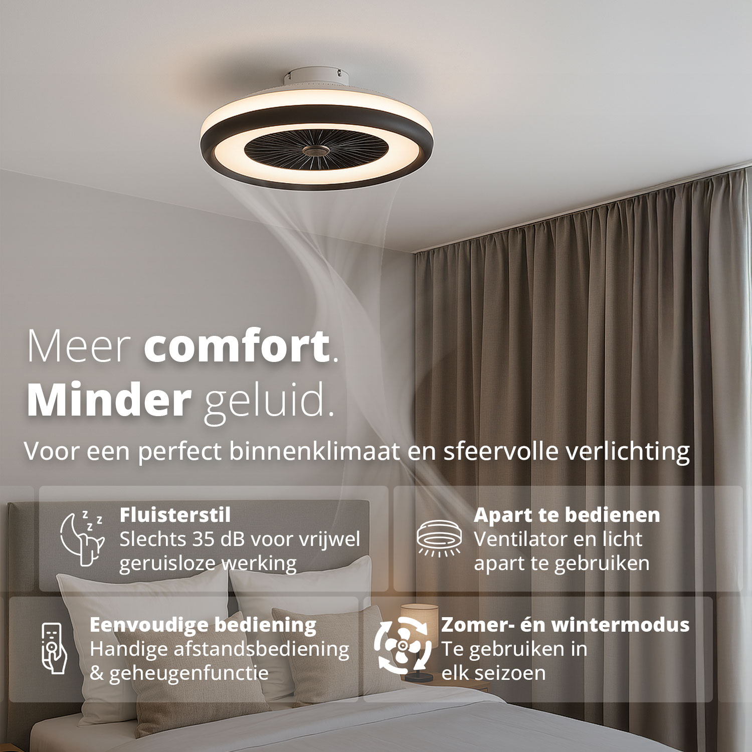 FlinQ LumiFan Plafondventilator - Black