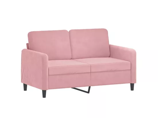Canapé 2 places avec oreillers décoratifs rose 120 cm velours